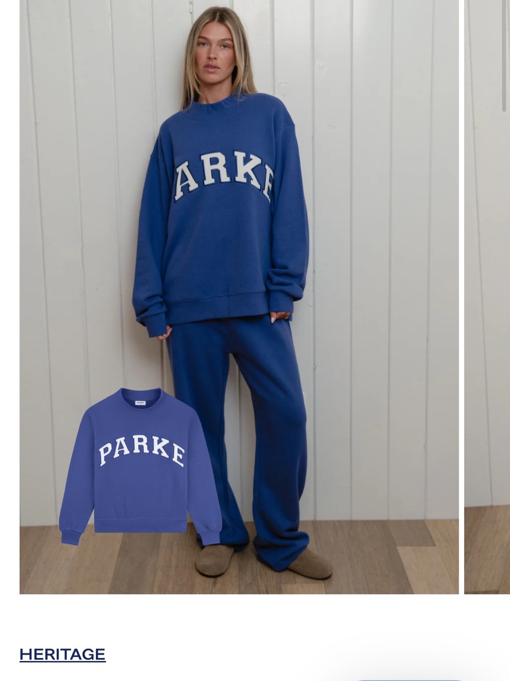 PARKER Blue Crewneck Sweatshirt